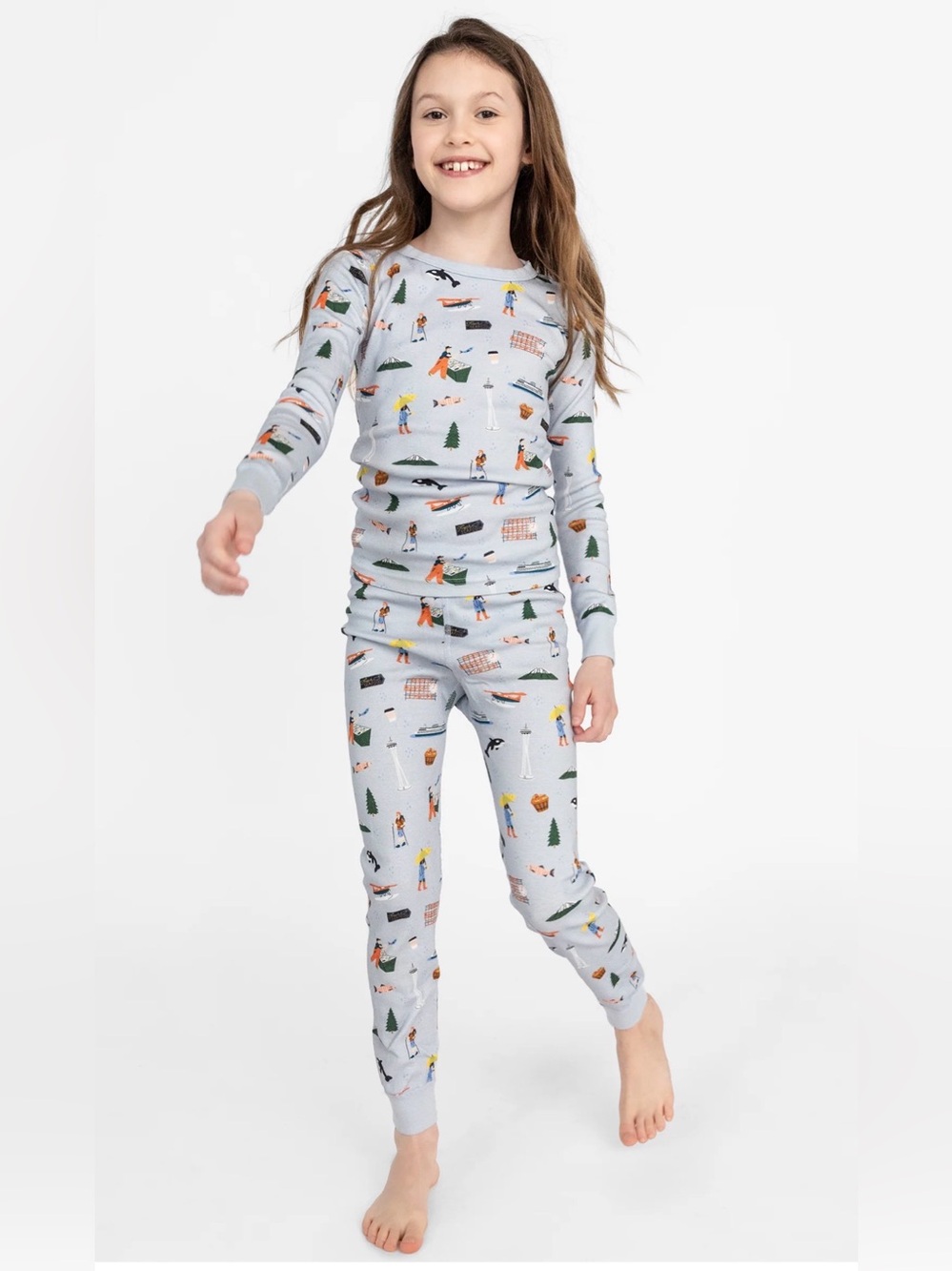 Smaller Things toddler 2T Goodnight Seattle pajamas PNW fisherman organic